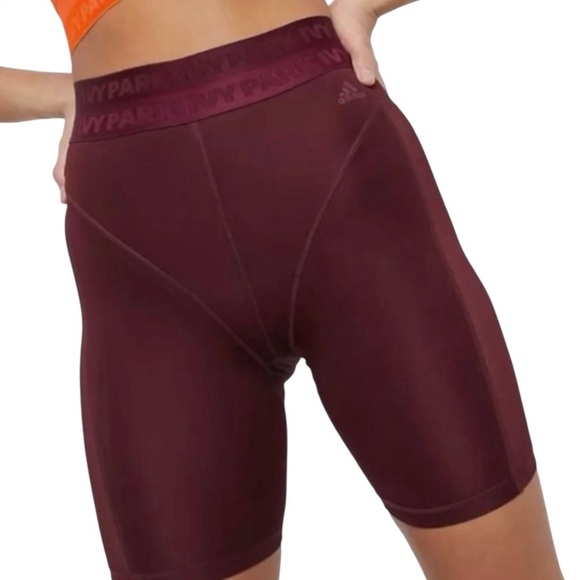 NWT Adidas Ivy Park Biker Cycling Shorts Maroon Size S - Picture 1 of 9